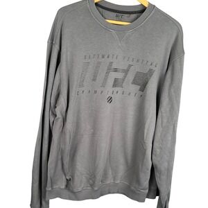 UFC Ultimate Fighting Championship Men 2XL Gray Crewneck Sweatshirt Graphic Logo